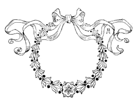 Floral Wreath with Ribbon and Crown Labels