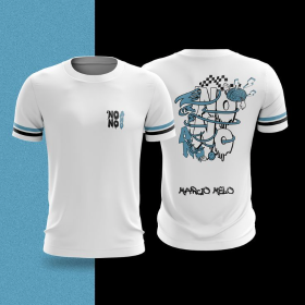 Camisa Branca com Azul