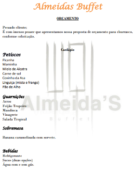 Churrasco - R$ 60,00