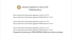 PACOTE PARK SHOPPING CANOAS