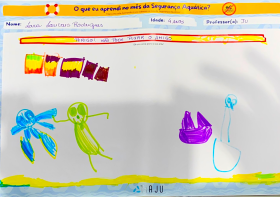 Lara, 4 anos - Em: "Perigo! Não pode puxar o amigo"