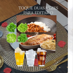 Parmegiana, arroz, feijão, salada e refrigerante 