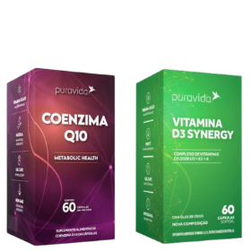 R$148,90 - COQ 10 (250mg) + Vita D3 Puravida 