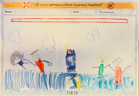 Laura, 5 anos - Em: " O ralo que puxa"