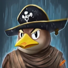 craiyon_134653_pok_mon_farfetch_d_as_a_pirate_captain_in_the_rain