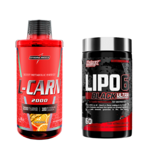 R$121,00 - Lipo 6 Ultra 60caps + L-Carn 480ml