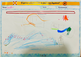 Emilia, 5 anos - Em: "Descendo pela escada"