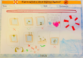 Julia, 7 anos - Em: "Pode e não pode na água"