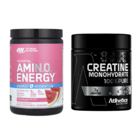 R$139,80 - Amino Energy + Creatina 100% Atlhetica 300g