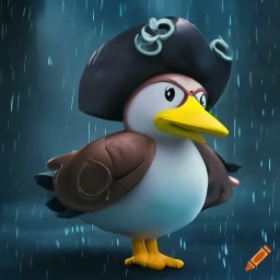 craiyon_134448_pok_mon_farfetch_d_as_a_pirate_captain_in_the_rain