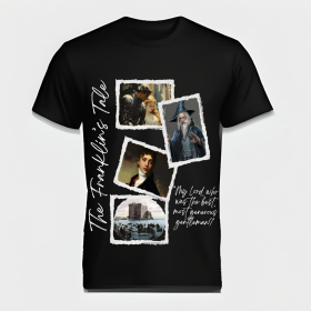 CAMISA 05: The Franklin’s Tale The narrative, told by Franklin, revolves around the true love between Arveragus and Dorigen. While Arveragus is away at war, the young Aurelius, who is in love with Dorigen, is challenged by her to accomplish an impossible task: to remove the black rocks from the sea. With the help of a magician, the rocks are "made to disappear," but this feat does not alter Dorigen’s fidelity and love for her husband