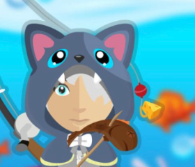 lobo comendo peixe 