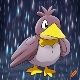 craiyon_014200_Pokemon_Farfetch_d_in_night_rain