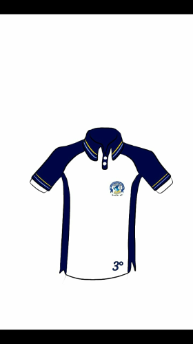 Camisa com detalhes brancos e azuis