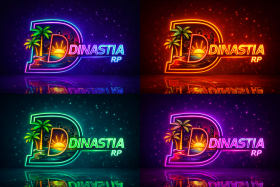 Logo neon com cores diferente