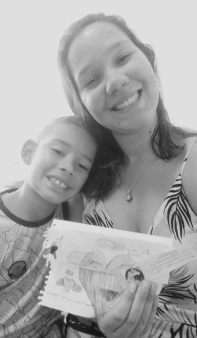 Mãe Carine Filho Rhiey 3D