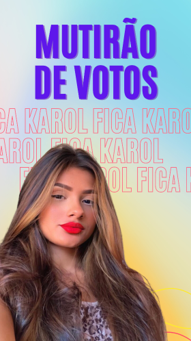 Reality show mutirão de votos colorido roxo Story do instagram
