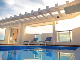 Opção 3 - Cobertura piscina churrasqueira Wi-Fi 8 pessoas