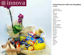 Cesta Premium Café com Orquídeas - Innova Cestas e Flores