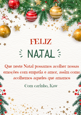 Feliz natal mensagem cartão